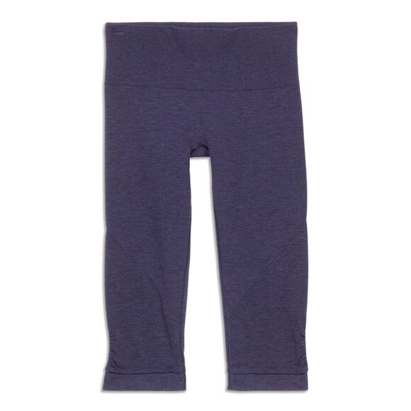 Lululemon Ebb And Flow Crop Inkwell Navy Blue seamless ruched - Picture 11 of 11